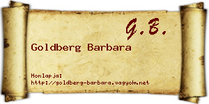 Goldberg Barbara névjegykártya